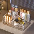 Glacier-print Desktop Makeup Organizer with Legs Clear Lipstick Split Vanity Storage PET Organizer Makeup Organizer Box. 