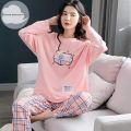 HERMAIN BANTVA Pink Love Heart Printed Design Full Sleeves Round Neck Night Suit night wear night dress For Girls Womens Ladies night dress for girls. 