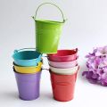 Metal Buckets with Handle Large Size - 2 Pack Colored Iron Pail, Easter Bucket and Flower Pots,Craft Supply Holders for Events,School Storage and Party Favors (Multi-Colored,. 