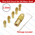 7Pcs Mini Drills Chucks Set 385 Motor Shaft Drill Chucks Adapter 2.3mm Bore Drill Chuck Set Small Electric Drill Bit Collet Mini Twist  for Rotary Tools. 