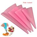 4Pcs/Set Silicone Pastry Bag Tips Kitchen DIY Cake Icing Piping Cream Cake Decorating Tools Reusable Pastry Bags Set.