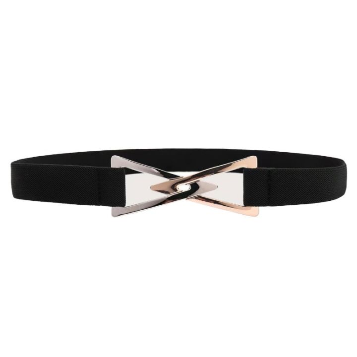 A Black Elastic Triangular Buckle Waistband for Women with a Waist-Tightening and Shaping Effect