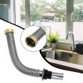 40Cm 60Cm Stainless Steel Kitchen bathroom Sink Siphon Waste Drain Flexible Pipe Hose Home Retractable Drainage Tube. 