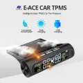 E-ACE Solar Power TPMS Car Tire Pressure Alarm Monitor System Auto Security Alarm Systems Tyre Pressure Temperature Warning. 