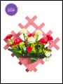 wall hanging flower and vase.