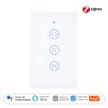 MOES Tuya ZigBee Smart Glass Touch Curtain Switch RF App Wireless Control Fireproof Neutral Wire Required With Alexa  Home. 