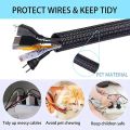 5/1M Braided Cable Sleeve PET Nylon Wrapping Cable Casing Cable Sleeves Wire for Desk PC TV Wire Protector Cable Wrap Cover. 