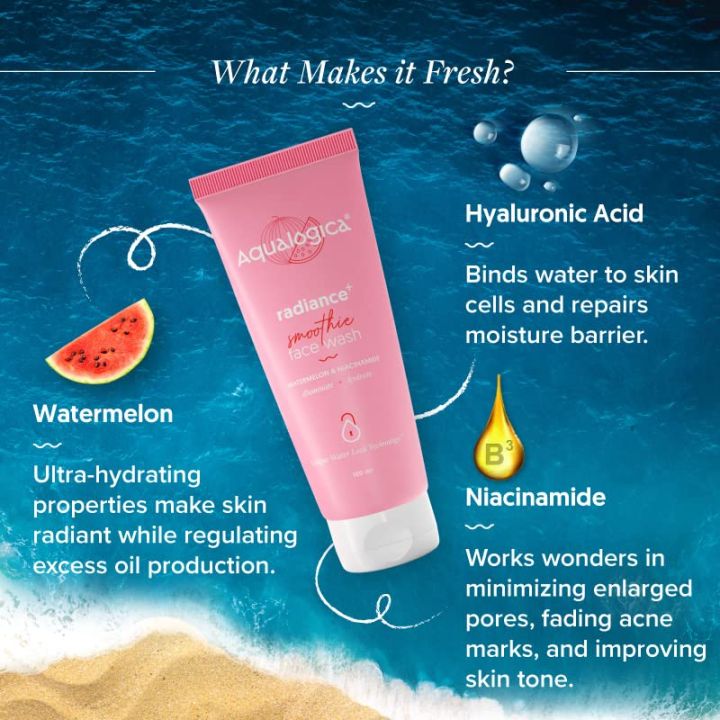 Aqualogica%20Radiance+%20%20Smoothie%20Face%20Wash%20With%20Watermelon%20and%20Niacinamide%20100ml%20-%20Image%203