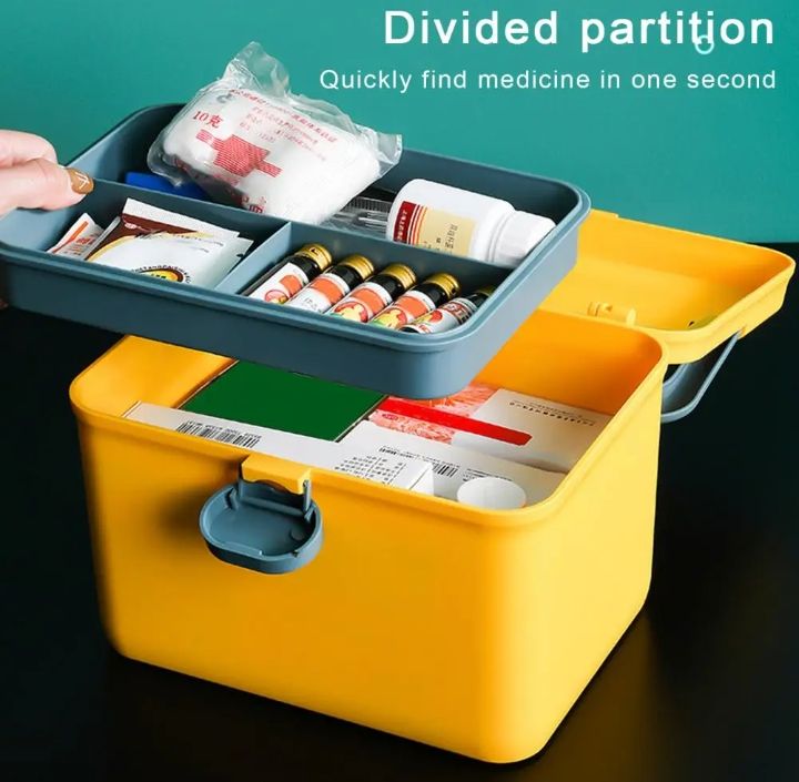 Complete First Aid Box -Medicine Orgnaizer  Ghar, Office, School Aur Travel Ke Liye, Har Emergency Ke Liye Zaroori Medical Supplies, Medicine Box