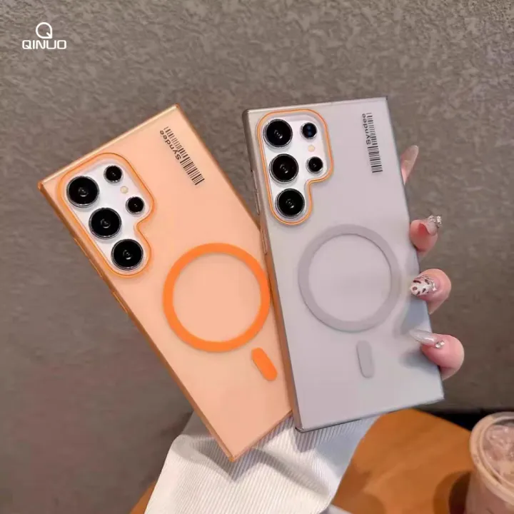 Simple%20Transparent%20Magsafe%20Magnetic%20Phone%20Case%20For%20Samsung%20Galaxy%20S%2025%2024%2023%20Ultra%20Plus%20FE%20A55%2036%2016%20Wireless%20Charge%20Hard%20Cover%20-%20Image%203