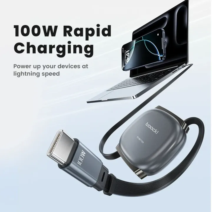 Toocki%20100W%20Type%20C%20Retractable%20Cable%20For%20iphone%2016%2015%20Pro%20Max%20%20Fast%20Charger%20Cable%20Mini%20Size%20480Mbps%20Data%20Cable%20-%20Image%202
