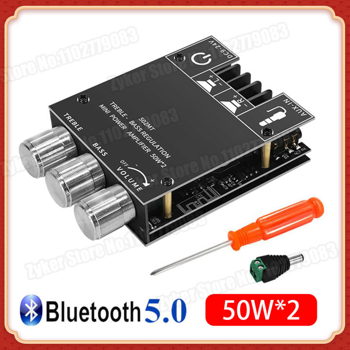 thumbnail interactive-video image 1 of ZK-1001U 100W Mono Bluetooth Audio Power Amplifier Module Bass 1 of 9