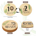 7PCS Newborn Photography Props Wooden Monthly Milestone Cards Baby Shower  for Boys and Girls Photography Accessories. 