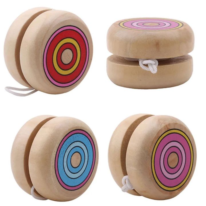 2pcs Wooden Circular Yo-Yo Balls - Multi-Piece Set for Physical Exercise, Party Games & Hobby Collections Christmas s ZSY