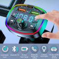 Car MP3 Player Bluetooth 5.0 FM Transmitter Handsfree Car Radio Modulator with Built-in Mic USB Quick Charge Adapter for Car. 