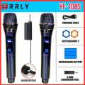 ERRLY YF-108S Dual Professional Handheld Wireless (UHF) Microphone with Digital LED Display.. 