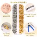 Crimp Beads Covers Kit with Bead Crimping Pliers Tool Brass Crimp Beads Tips Knot Covers Kit for for Jewelry Making DIY Craft. 
