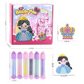 Handmade Set Beads Pen DIY Girls Toys, Creative Production Sticker Princess Rainbow Bow Girl Gifts Toy for Kids. 
