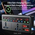 Car Inverter, 12V|24V to 110V/220V, High-Power Fast Charging, Universal Socket extension plugs for Cars/Trucks, 4 USB 2 PD Fast charging Power Converter with Voltage Display, 200W, Suitable for Mobile Phones, Computers, Etc. 