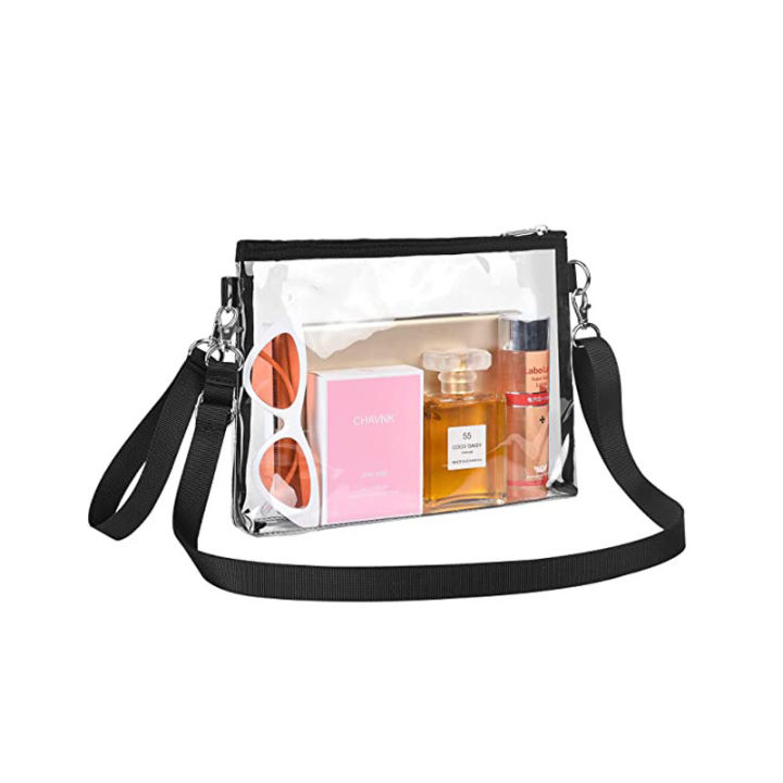 New Transparent PVC Crossbody Bag Waterproof Coin Purse Stadium Sports Bag Portable Storage Bag
