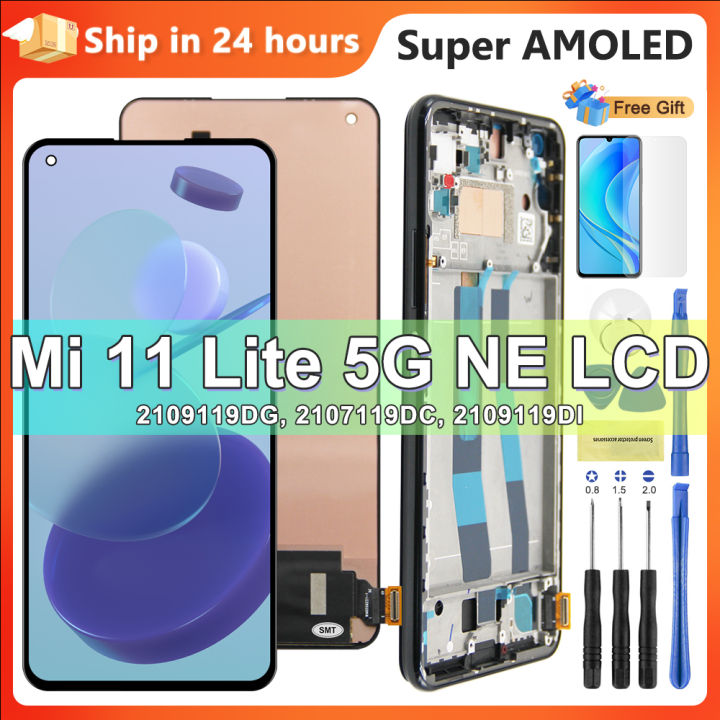 6.55" Mi 11 Lite NE 5G Display Screen, for Xiaomi 11 Lite 5G NE 2109119DG 2107119DC 2109119DI Lcd Display Digital Touch Screen