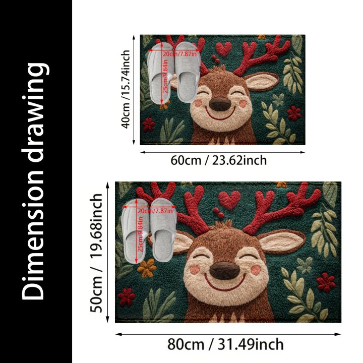 1pc%20Fluffy%20Christmas%20Deer%20Microfiber%20Bath%20Mat%20-%20Quick-Dry%20&%20Absorbent,%20Festive%20Holiday%20Design%20with%20Red%20Berries%20&%20Green%20Leaves%20-%20Image%204