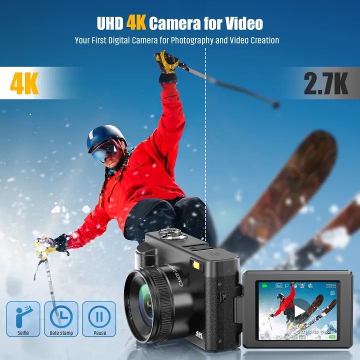 STUOGYUM%204K%20Vlogging%20Camera,48MP%20Digital%20Camera%20For%20Photography%20With%20Autofocus%203.0%20Inch%20Touch%20Screen,180%20Degree%20Flip%20Screen%20-%20Image%203