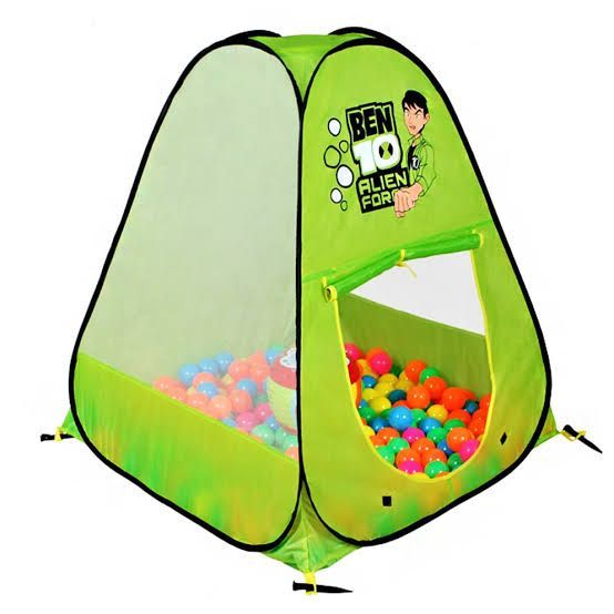Ben 10 Play Tent for Kids 10ft X 10ft Inflatable Outdoor Backyard Playhouse with Mesh Windows And Ground Stakes Pink Blue
