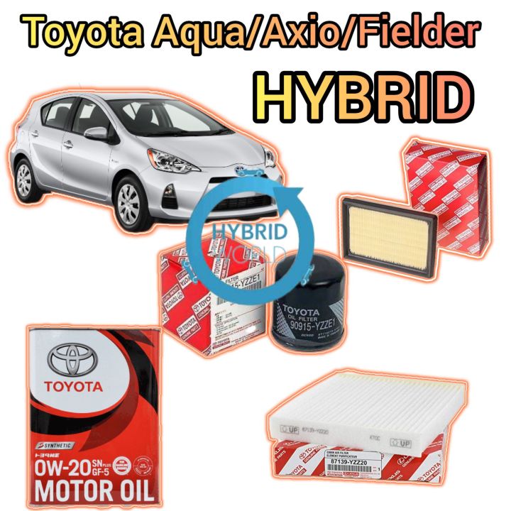 Toyota%20Aqua/Axio/Fielder%20Hybrid%20Engine%20Oil/Engine%20Oil%20Filter/Air%20Filters/AC%20Filters%20Full%20Package%20Set%20-%20Image%202