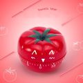 Red Tomato Shape Kitchen Timer Mechanical Countdown Clock Cute Cooking Gadget Durable Reminder Alarm for Pomodoro Timing. 
