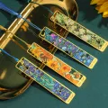 1 Pc Retro Floral Painting Metal Bookmark Hollow Bronzing Bookmark With Tassel Stationery Gifts For Book Club Reader. 