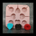 Heart and Round Candy Shape Silicone Lollipop Mold 8 Cavity. 