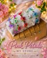 Handmade Floral Fairy Bracelet for Girls & Brides | Colorful Flower Pearl Bracelet | Mehndi Wedding Jewelry | Pink Petals. 