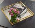 Mirror Vanity Tray, Gold Perfume Tray Makeup, Jewelry and Bathroom and serving tray. 