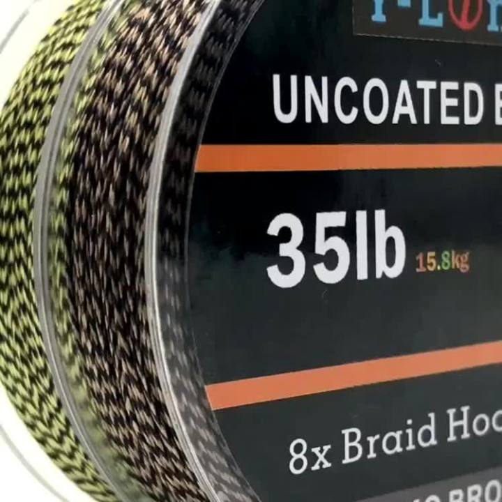 50m 8 Stand  Carp Fishing Line Soft Hook Link Carp Hooklink Uncoated Braid Line For Hair Rig 25 35LB Rigging Line
