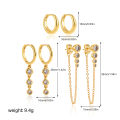 Dainty Zircon Small Stackable 14k Gold Plated Earrings Set for Women Multiple Piercing Cartilage Huggie Hoop Earring Jewelry. 