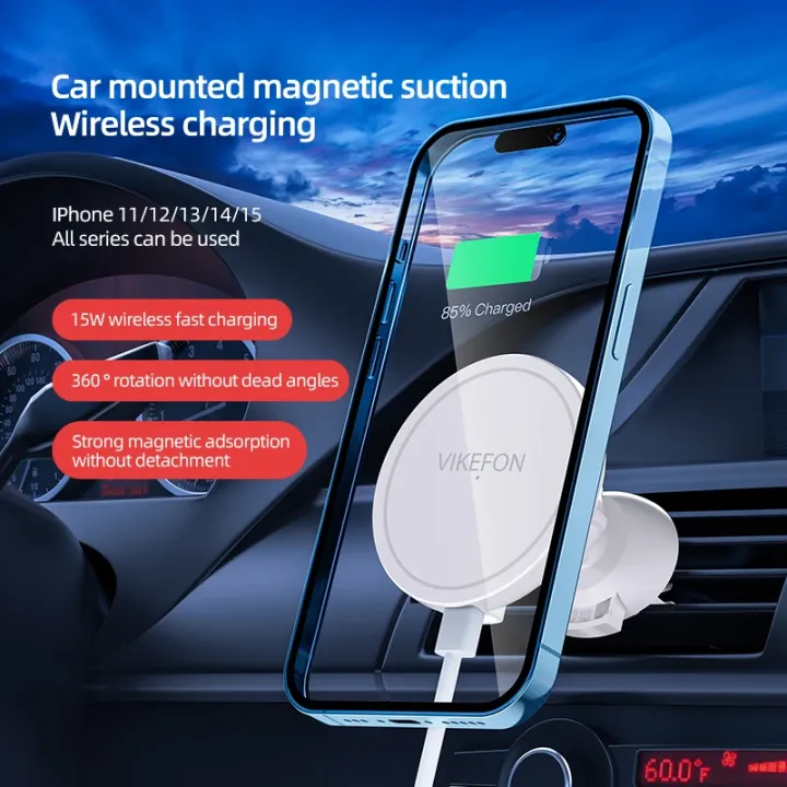 VIKEFON%20Magnetic%20Car%20Wireless%20Charger%20For%20iPhone%2012%2013%2014%2015%20Pro%20Max%20Air%20Vent%20Car%20Phone%20Holder%20Stand%20Fast%20Car%20Charging%20-%20Image%204