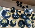 Marble Dinner Set Black 72 Pcs Gemya Round 8 Persons Serving Premium Quality Imported. 