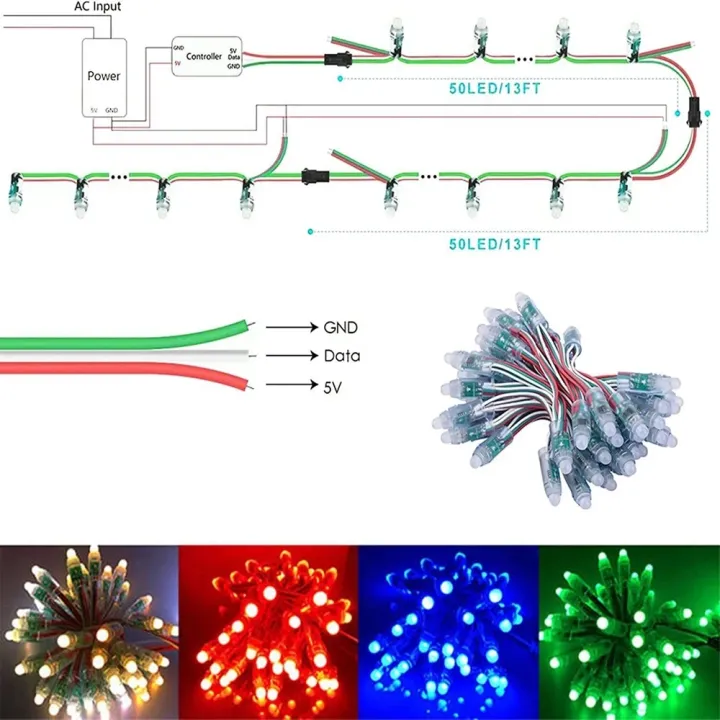50pcs/lot%2012mm%20DC5V%2012V%20addressable%20Led%20module%20WS2811%20IC%20Digital%20Waterproof%20LED%20Pixel%20Light%20For%20letter%20display%20Lamp%20string%20-%20Image%204