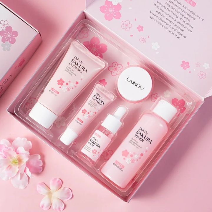 LAIKOU%20Sakura%20Kit%20Skin%20Care%20Sets%20Moisturizing%20and%20Reducing%20Fine%20Lines%20Cleansing%20Pore%20Product%205-Piece%20Korean%20Women's%20Day%20%20-%20Image%202