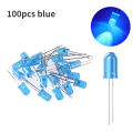 50-100Pcs 5mm Led Diode Bright Multicolor Individual Light Emitting Diodes Assortment Mini Green/Blue/Yellow/Orange/White Lamps. 