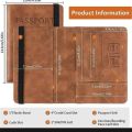 New Premium Pu Leather Waterproof Passport Travel Wallet To Carry And Secure Passport Book Boarding Pass Plane Ticket Cash Sim Cards  Bank Cards Boarding Pass Vaccines Card  For Men and Women With Dual Security protection Elastic Band-11.2'×1.5'*15'. 
