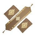 Luxury 3 PCs Table Runner Mat Set Velvet Fabric And Very Attractive. 