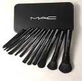 MAC Makeup Brush Set – 12 Pcs Premium Cosmetic Brushes with Storage Box for Face, Eyes & Lips. 