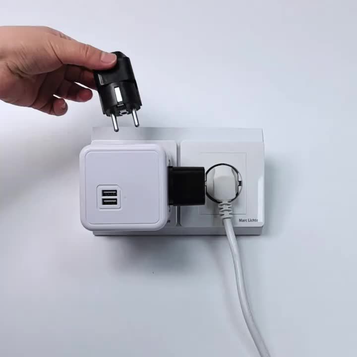 MASSFA Multi 2 USB Power Strip Electrical Plug Cube Multiple Extension ...
