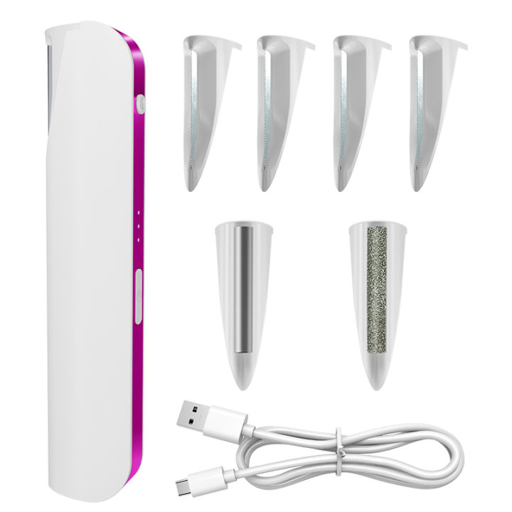 Electric Face Dermaplane Razor Dermaplaning Tool with 6 Refill Blades for Women Facial Exfoliation and Peach Fuzz Hair Removal