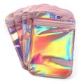 50/100pcs Iridescent Self Sealing Bags Pink Laser Plastic Pouches Resealable Zip Lock Packaging for Jewelry Display Retail Bags.