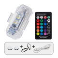 LED Motorcycle Flash Warning lamp 7 Color Mini USB Drone Strobe Light Bicycle Aircraft Night Flash Turn Signal Indicator RGB. 