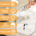 Transparent Piggy Bank Acrylic Piggy Banks for Adults Cube Saving Coins Storage Box Money Saving Jar Kids  Saving Money Goal. 