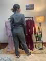 Boss Lady Dark Grey Cotton Front Button Formal Pant For Women. 